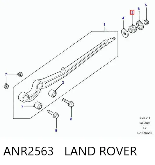 Bloco silencioso radial de braço oscilante (de suspensão dianteira) ANR2563 Land Rover