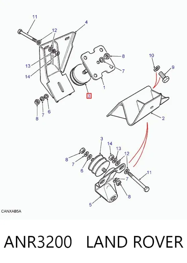 Coxim direito de transmissão (suporte da caixa de mudança) ANR3200 Land Rover
