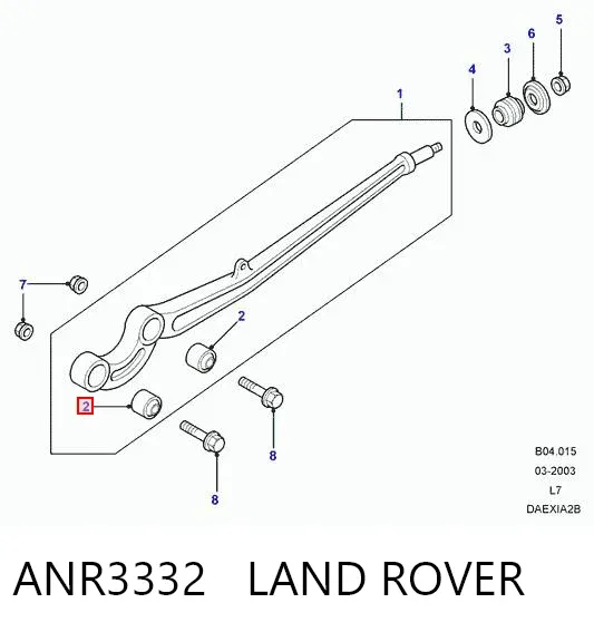 Bloco silencioso radial de braço oscilante (de suspensão dianteira) ANR3332 Land Rover