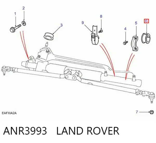 Bucha de fixação da cremalheira da direção ANR3993 Land Rover