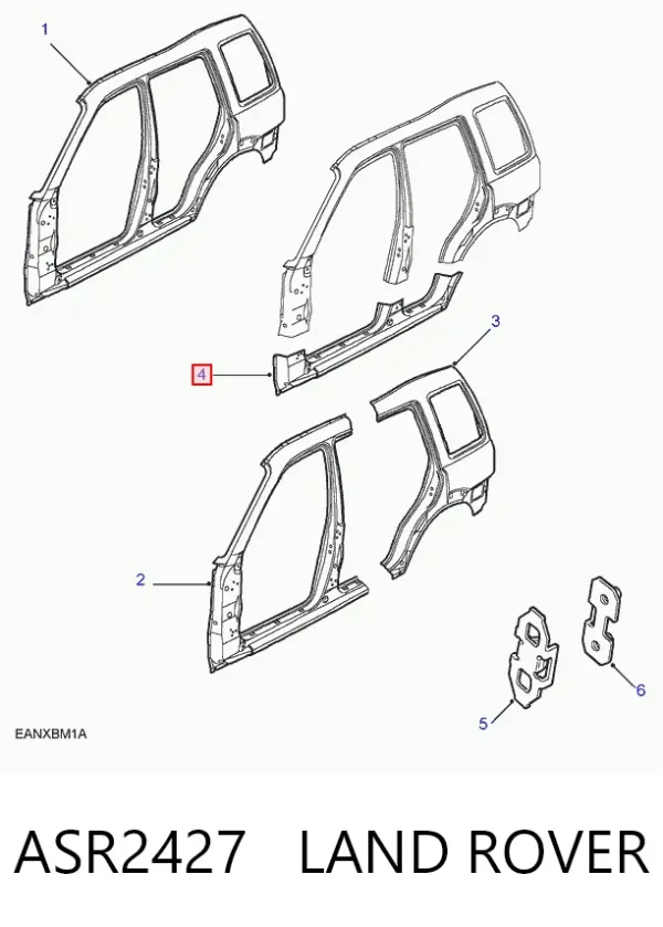 Acesso externo esquerdo ASR2427 Land Rover