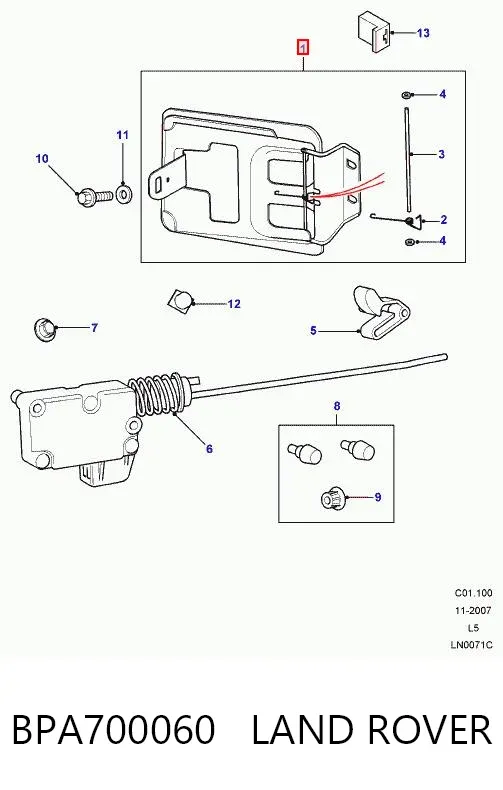 Alcapão do tanque de combustível BPA700060 Land Rover