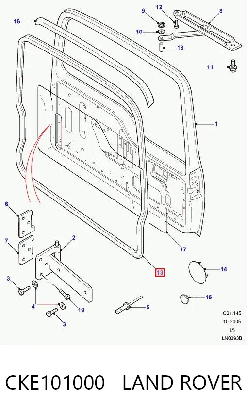 Compactador de porta-malas (de 3ª/5ª porta traseira) CKE101000 Land Rover