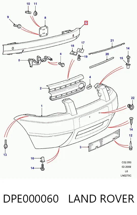 Reforçador do pára-choque dianteiro Land Rover Freelander I