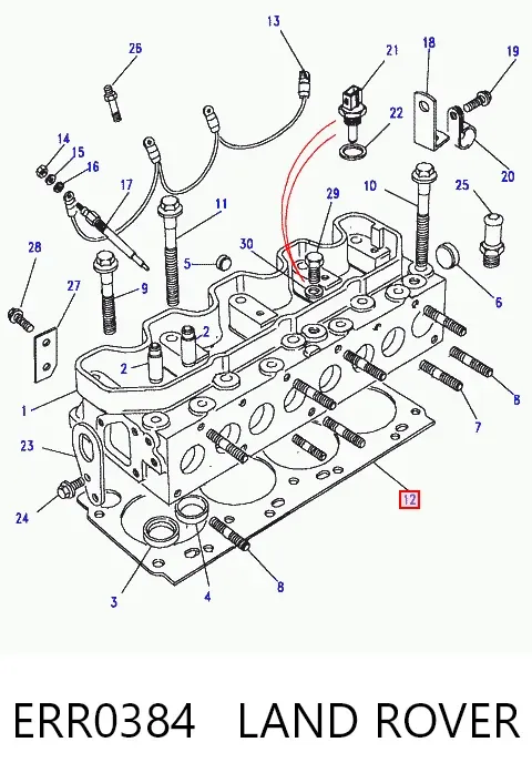 Vedante de cabeça de motor (CBC) ERR0384 Land Rover