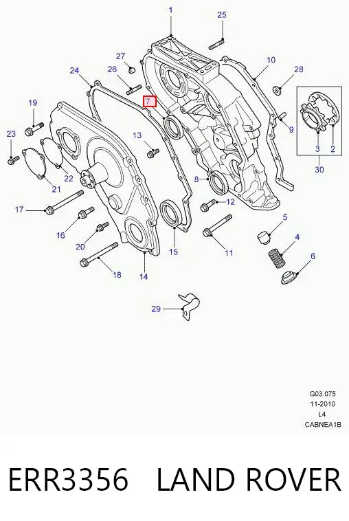 Vedação dianteira da árvore distribuidora de motor ERR3356 Land Rover