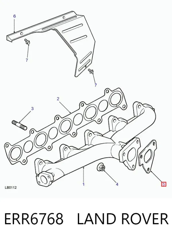 Vedante de turbina dos gases de escape, admissão ERR6768 Land Rover