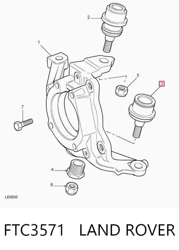 Suporte de esfera inferior FTC3571 Land Rover