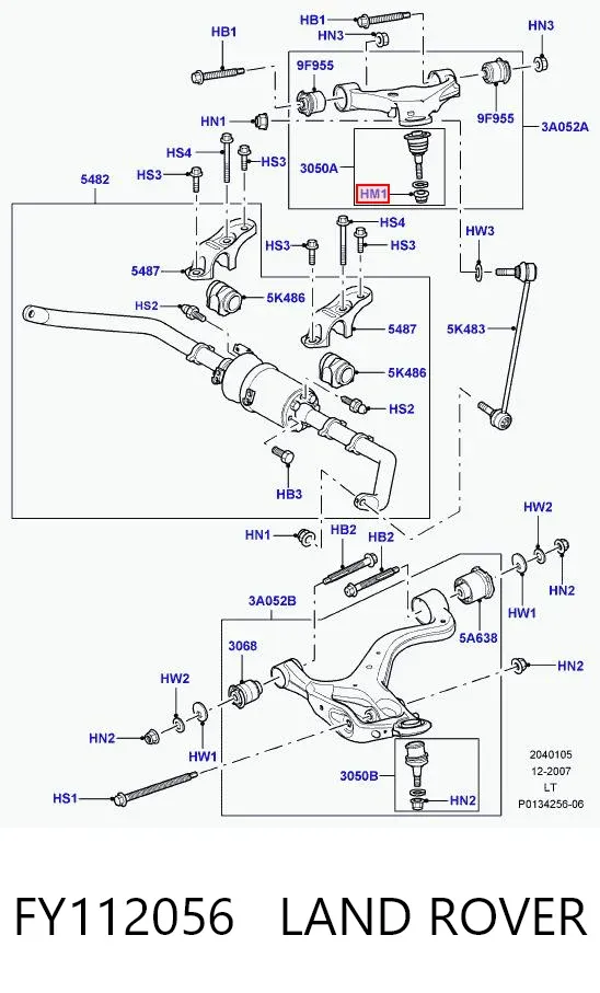 Parafuso (porca) de fixação FY112056 Land Rover
