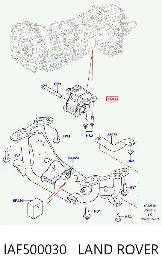 Coxim de transmissão (suporte da caixa de mudança) Land Rover Range Rover SPORT I