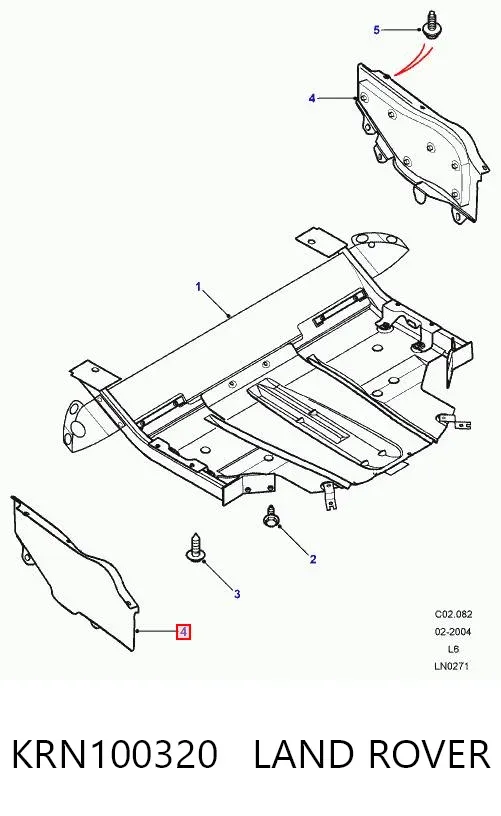 Proteção de motor direito KRN100320 Land Rover