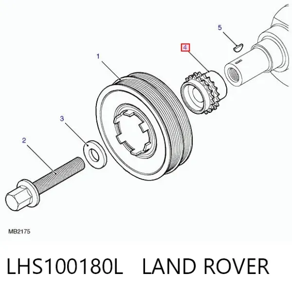 Engrenagem de cadeia da roda dentada de acionamento de cambota de motor LHS100180L Land Rover