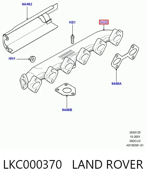 Tubo coletor de escape Land Rover Range Rover III