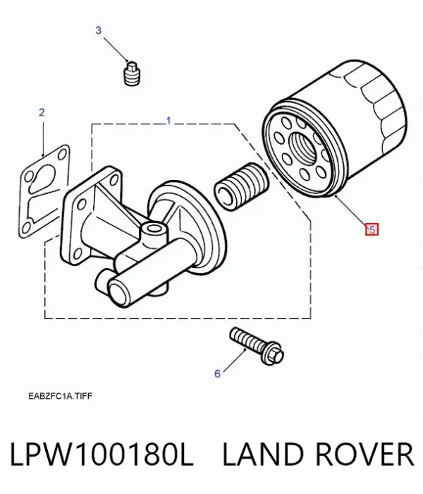 Filtro de óleo LPW100180L Land Rover