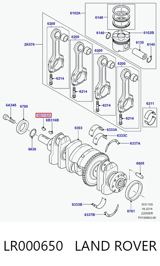 Chaveta de cambota LR000650 Land Rover