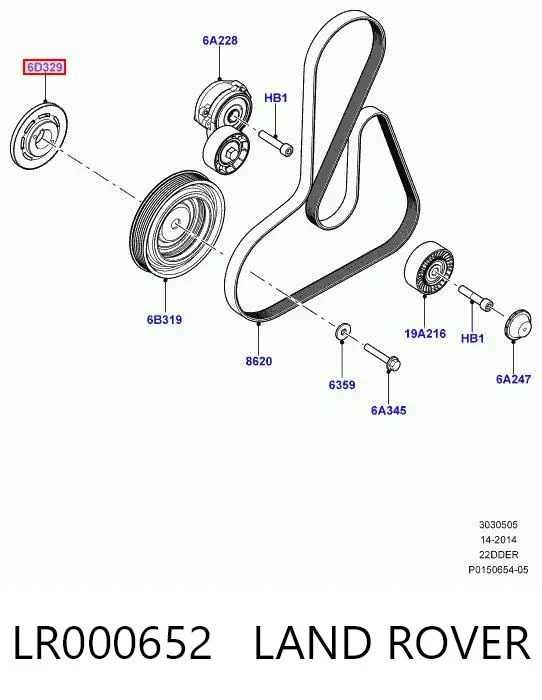 Polia de cambota LR000652 Land Rover