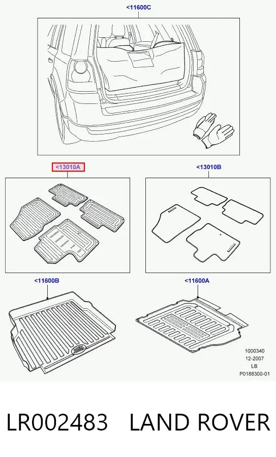 Tapetes dianteiros + traseiros, kit Land Rover Freelander II