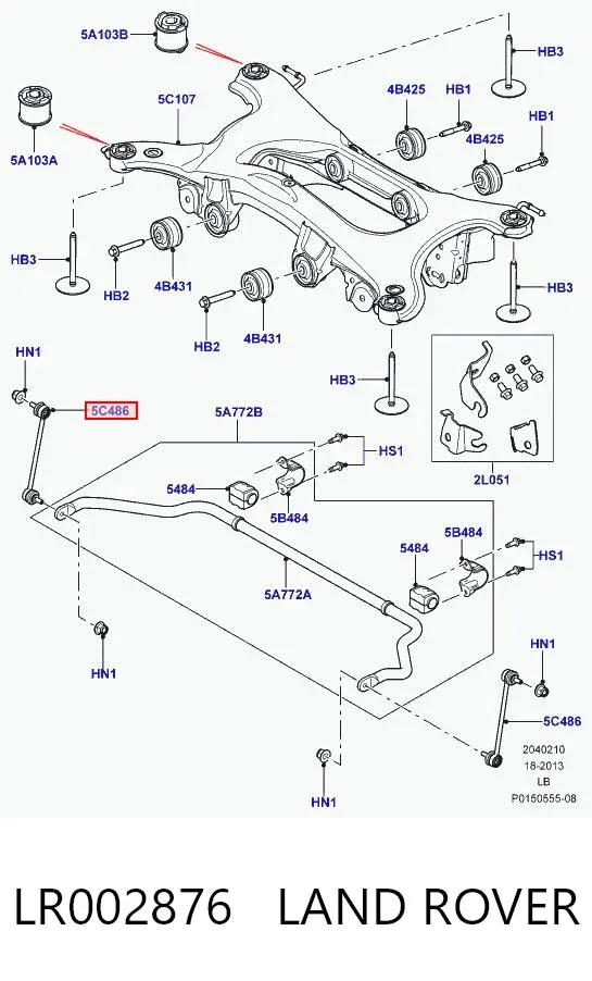 Montante de estabilizador traseiro LR002876 Land Rover