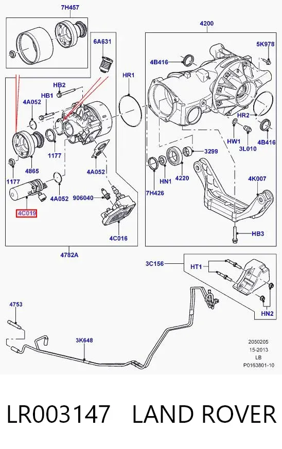 Bomba de acoplamento Haldex LR003147 Land Rover