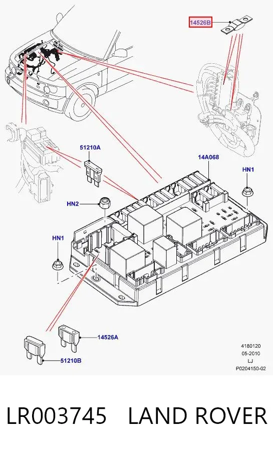 Dispositivo de segurança LR003745 Land Rover
