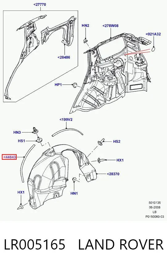 Compactador de expansor de arco LR005165 Land Rover
