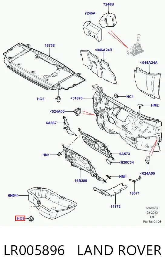 Cápsula (prendedor) de fixação do pára-choque dianteiro LR005896 Land Rover