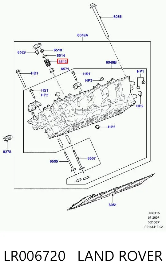 Mola de válvula LR006720 Land Rover