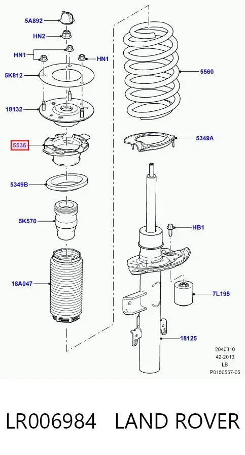 Suporte de amortecedor traseiro LR006984 Land Rover