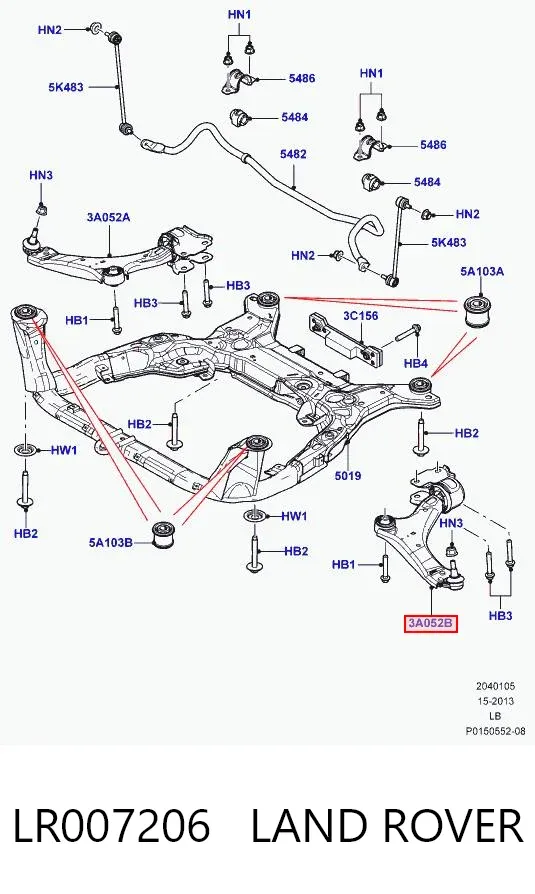 Braço oscilante inferior esquerdo de suspensão dianteira LR007206 Land Rover