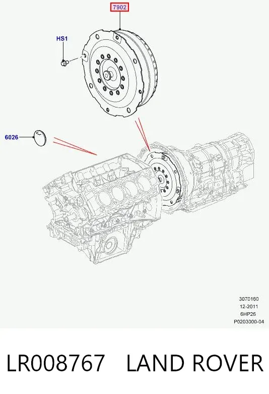 Conversor de binário da Caixa Automática de Mudança LR008767 Land Rover