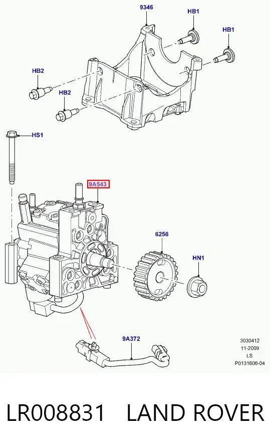Bomba de combustível de pressão alta LR008831 Land Rover