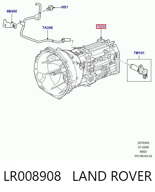 Caixa de Mudança montada (caixa mecânica de velocidades) LR008908 Land Rover