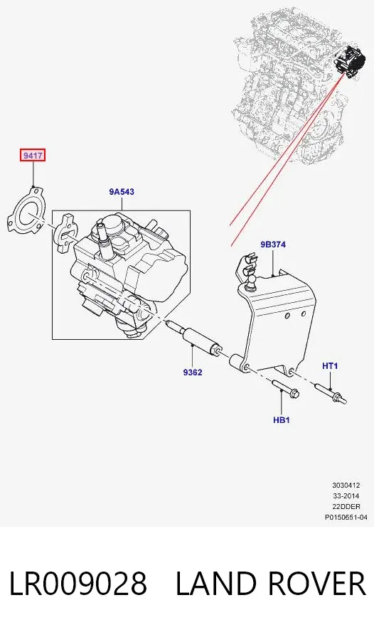 Vedante da bomba de combustível da Bomba de Combustível de Pressão Alta LR009028 Land Rover