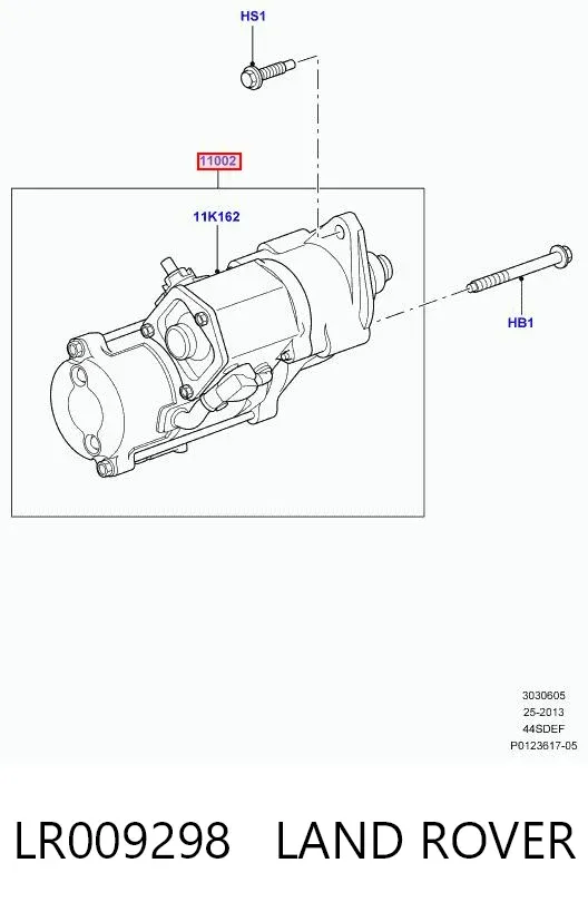Motor de arranco LR009298 Land Rover