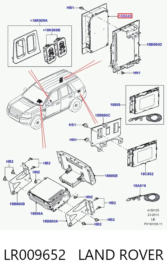 Reforçador do som de sistema de áudio LR009652 Land Rover