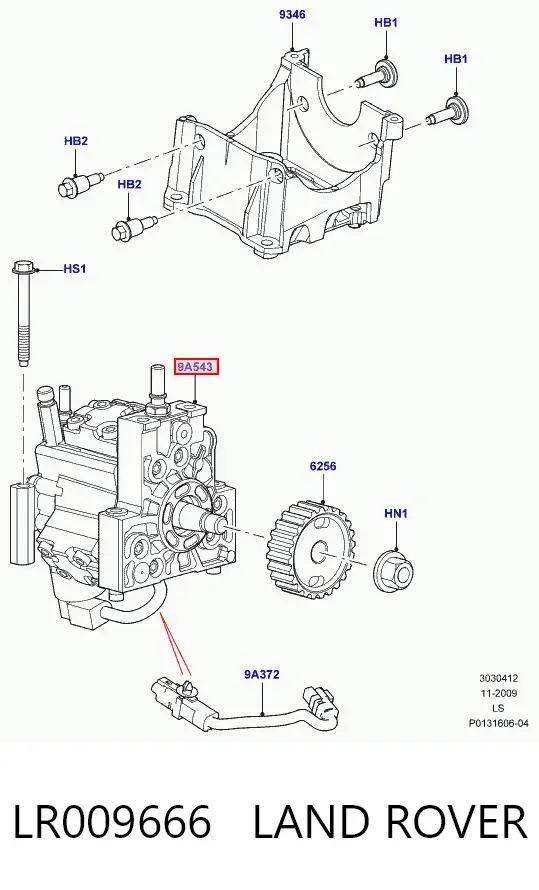 Bomba de combustível de pressão alta LR009666 Land Rover