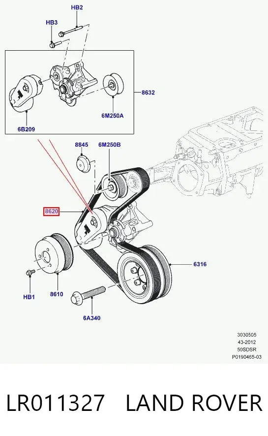 Correia dos conjuntos de transmissão LR011327 Land Rover