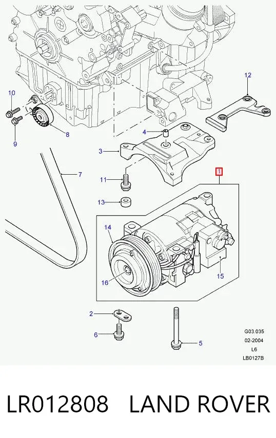 Compressor de aparelho de ar condicionado LR012808 Land Rover