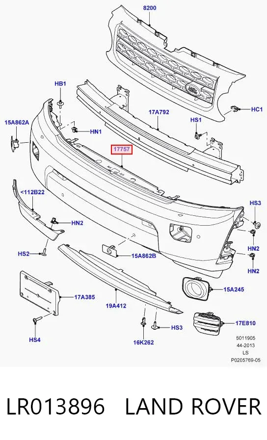 Pára-choque dianteiro LR013896 Land Rover