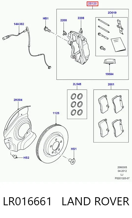 Suporte do freio dianteiro esquerdo LR016661 Land Rover