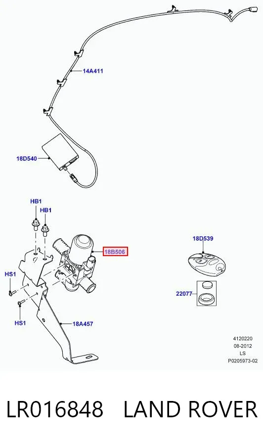 Válvula de forno (de aquecedor) LR016848 Land Rover
