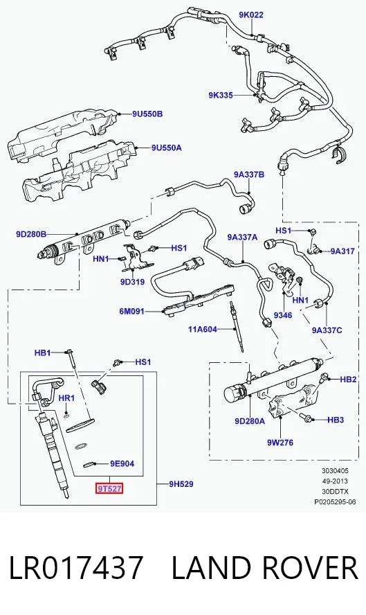 Kit de reparação do injetor LR017437 Land Rover