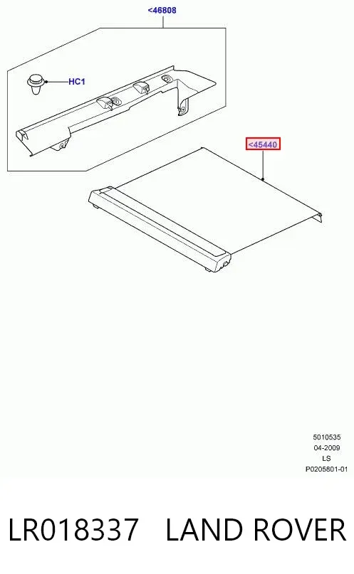 Estore da seção de bagagem LR018337 Land Rover