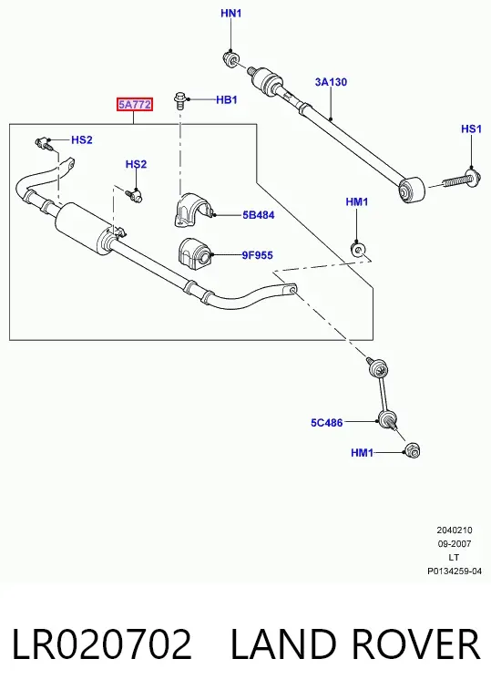 Estabilizador traseiro LR020702 Land Rover