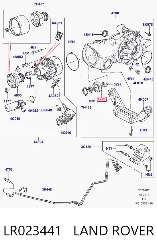 Rolamento interno da haste do eixo traseiro LR023441 Land Rover