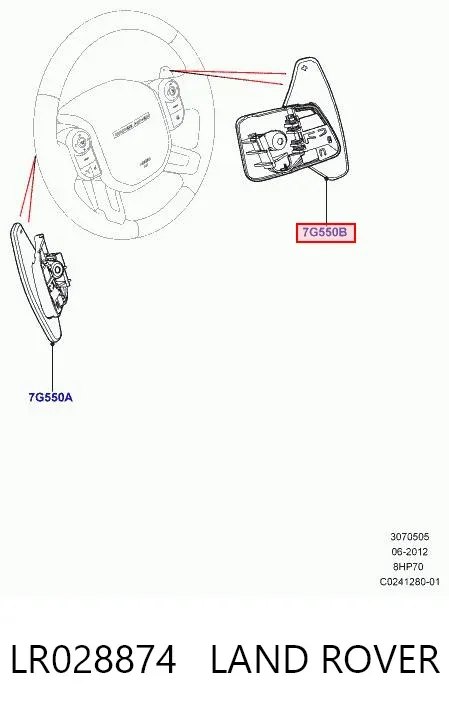Mecanismo de mudança instalado na coluna da direção LR028874 Land Rover