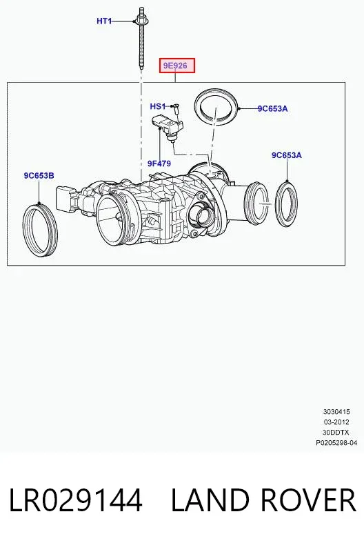 Válvula de borboleta montada LR029144 Land Rover