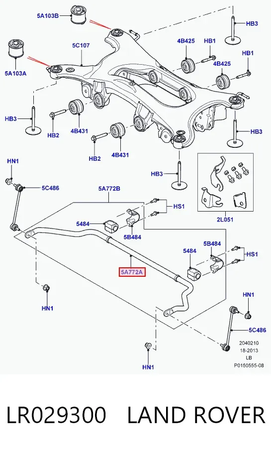 Estabilizador traseiro LR029300 Land Rover