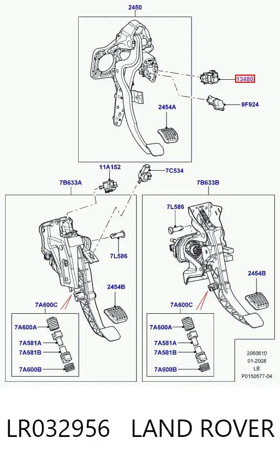 Sensor de ativação do sinal de parada LR032956 Land Rover