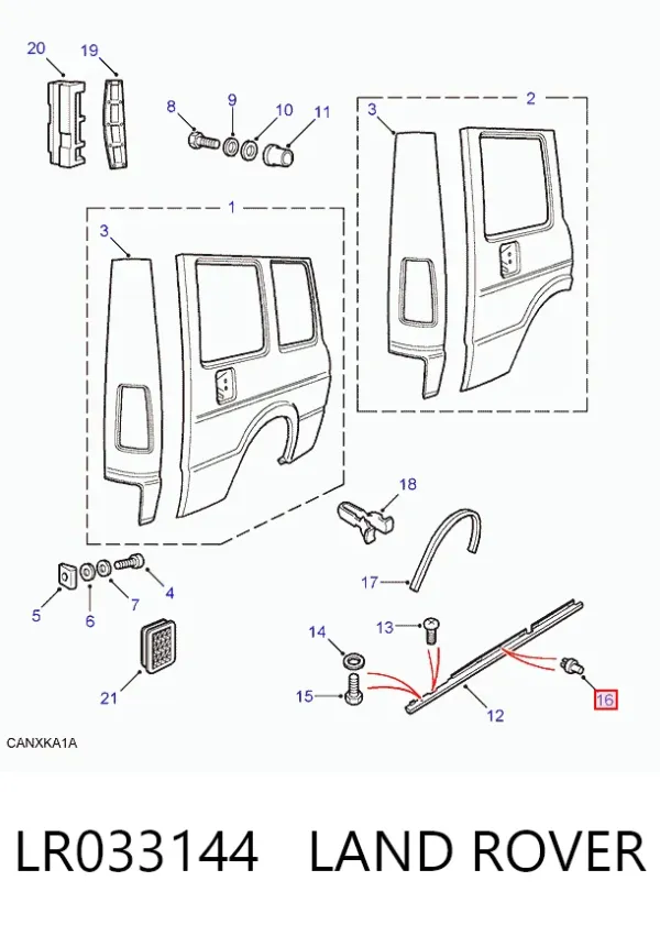 Cápsula (prendedor) de fixação de moldura de pára-brisas LR033144 Land Rover